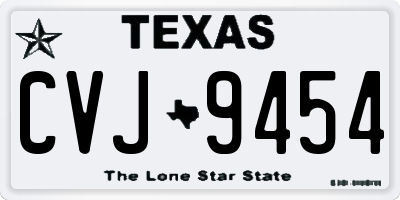 TX license plate CVJ9454