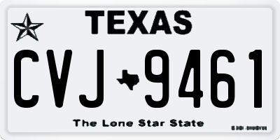 TX license plate CVJ9461