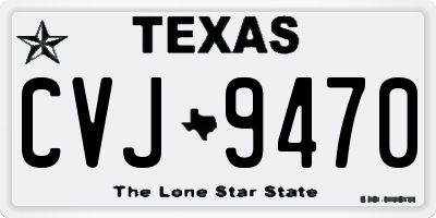 TX license plate CVJ9470
