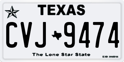 TX license plate CVJ9474