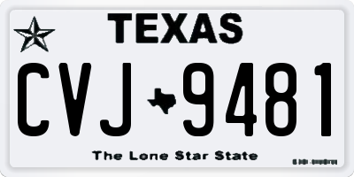 TX license plate CVJ9481
