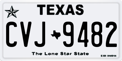 TX license plate CVJ9482