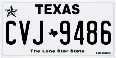 TX license plate CVJ9486