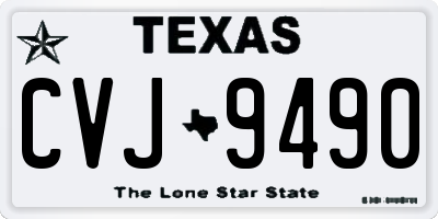 TX license plate CVJ9490