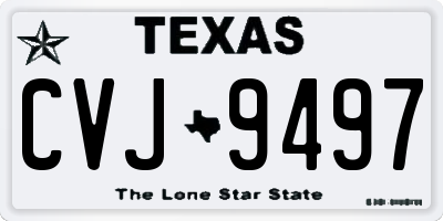 TX license plate CVJ9497
