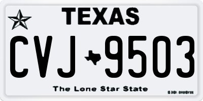 TX license plate CVJ9503