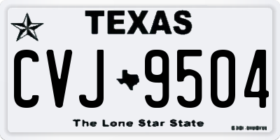TX license plate CVJ9504