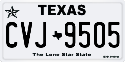 TX license plate CVJ9505
