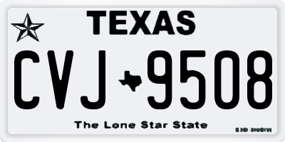 TX license plate CVJ9508