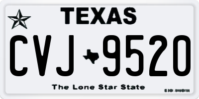 TX license plate CVJ9520
