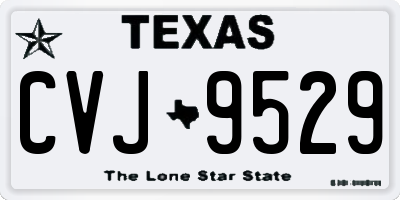 TX license plate CVJ9529