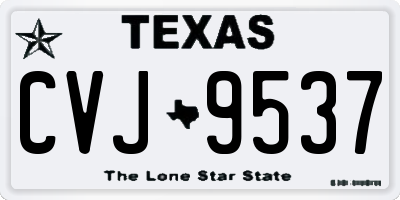 TX license plate CVJ9537