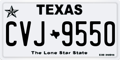 TX license plate CVJ9550