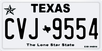 TX license plate CVJ9554