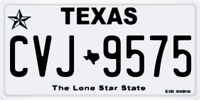 TX license plate CVJ9575