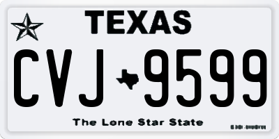 TX license plate CVJ9599
