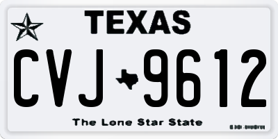 TX license plate CVJ9612