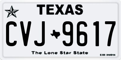 TX license plate CVJ9617