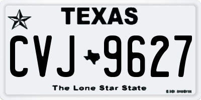 TX license plate CVJ9627