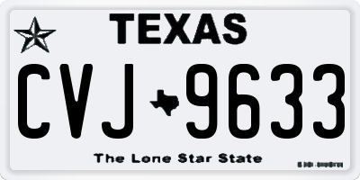 TX license plate CVJ9633