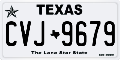 TX license plate CVJ9679