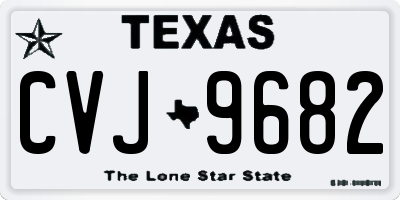 TX license plate CVJ9682