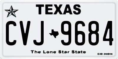 TX license plate CVJ9684