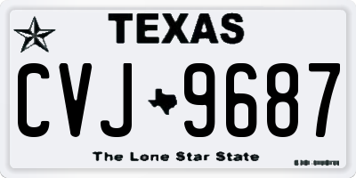 TX license plate CVJ9687