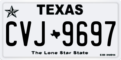 TX license plate CVJ9697