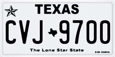 TX license plate CVJ9700