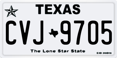 TX license plate CVJ9705