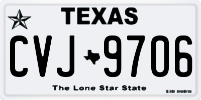 TX license plate CVJ9706