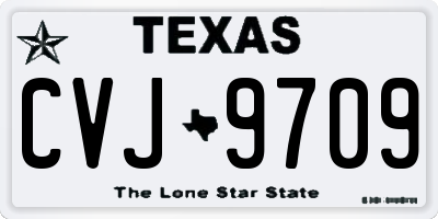 TX license plate CVJ9709