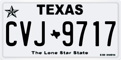 TX license plate CVJ9717