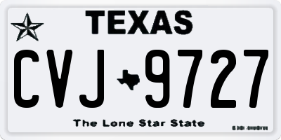 TX license plate CVJ9727