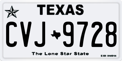 TX license plate CVJ9728