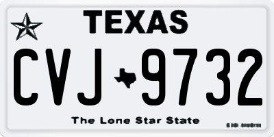 TX license plate CVJ9732