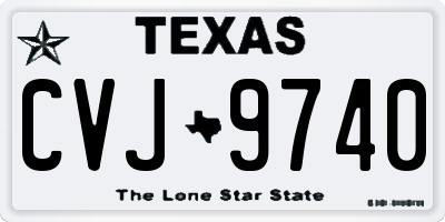 TX license plate CVJ9740