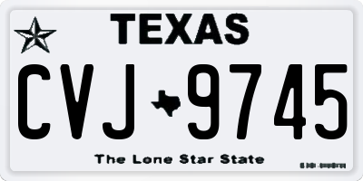TX license plate CVJ9745