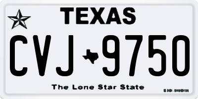 TX license plate CVJ9750