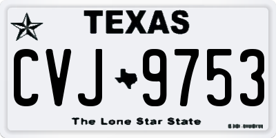 TX license plate CVJ9753