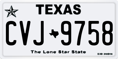 TX license plate CVJ9758