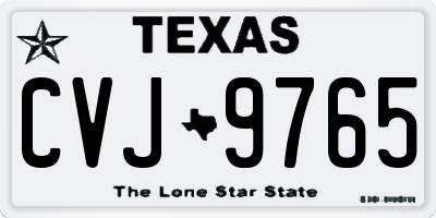 TX license plate CVJ9765