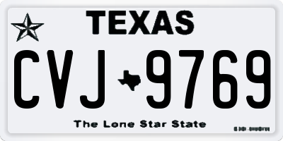 TX license plate CVJ9769