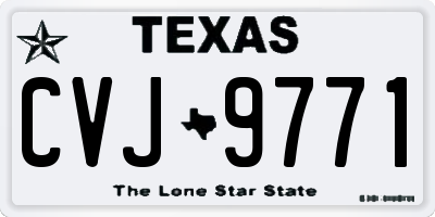 TX license plate CVJ9771