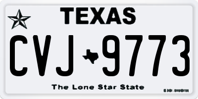 TX license plate CVJ9773