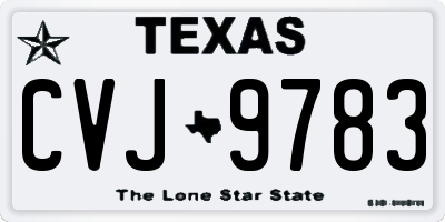 TX license plate CVJ9783