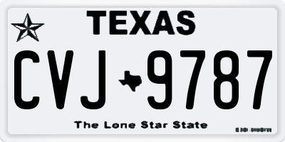 TX license plate CVJ9787