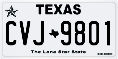 TX license plate CVJ9801