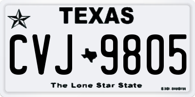 TX license plate CVJ9805